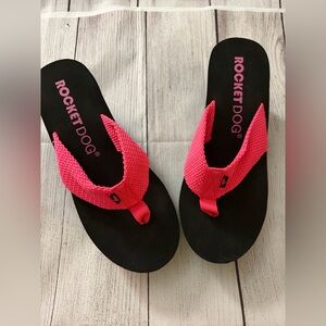 Rocket Dog Pink and Black Women's Flip Flop Sandals